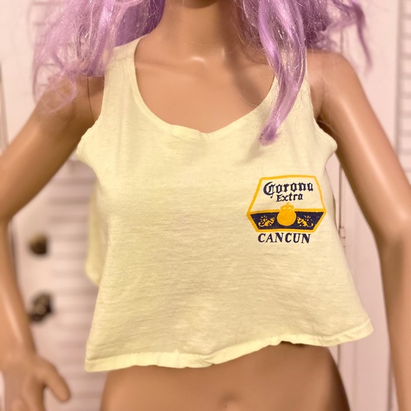 Vintage Corona Extra Cancun Crop Tank Top Lrg? VGC - Picture 1 of 3